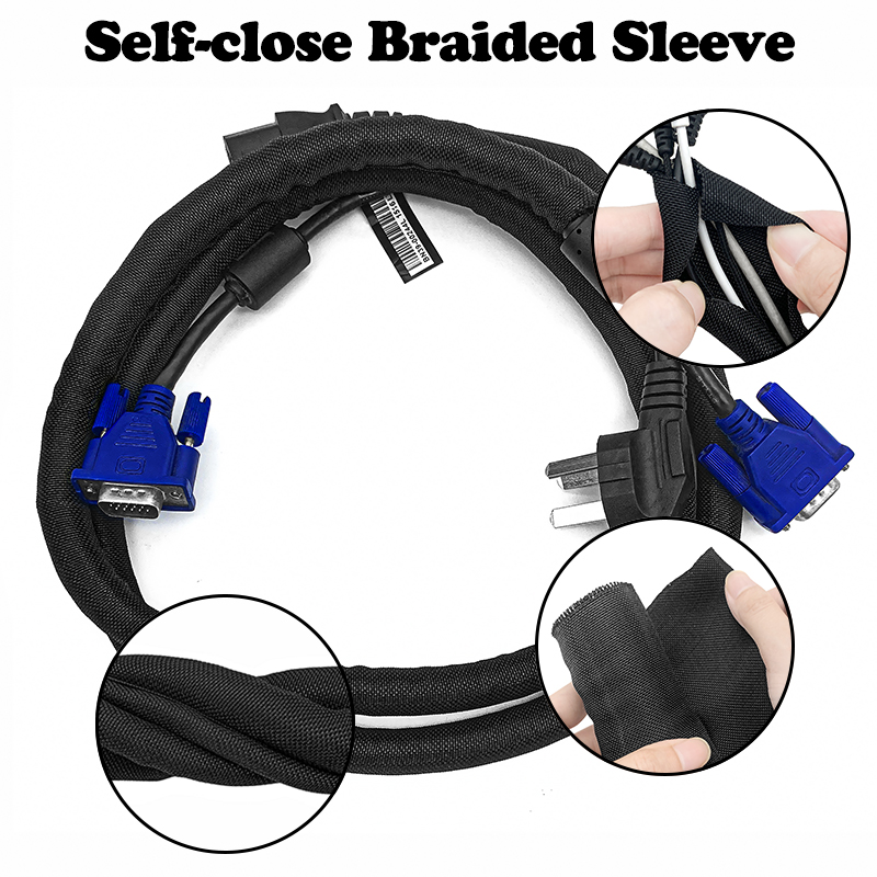 Cable Sleeve Braided - 5/10M Zelfsluitende PET Gevlochten Mouw Zelfsluitende