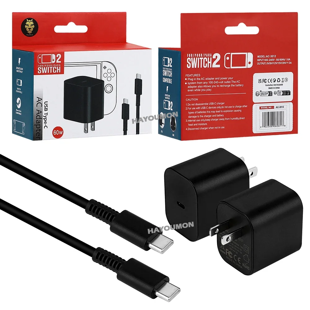 Gaming Accessories Uk - UK US EU 60W Type-C AC-adapter