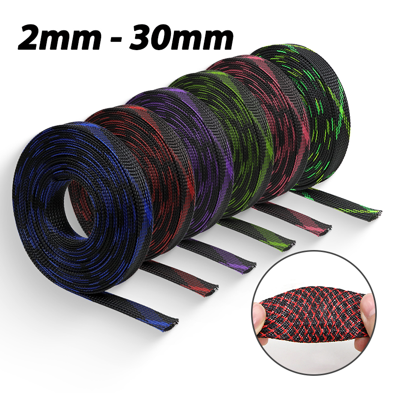 Cable Sleeve Braided - 5M PET Geïsoleerde Kabelmantel 2 4
