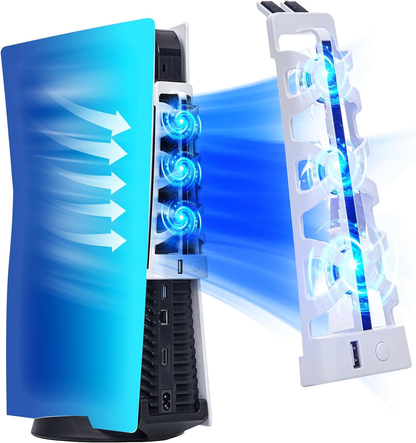 Gaming Accessories Led - Voor PS5 Stille koelventilator met LED-licht