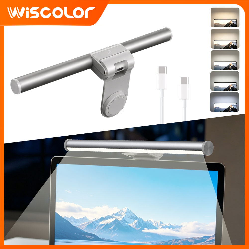 Gaming Accessories Led - RGBIC LED-verlichting, dimbare monitor-lichtbalk, slimme wifi-muziek-afstandsbediening,