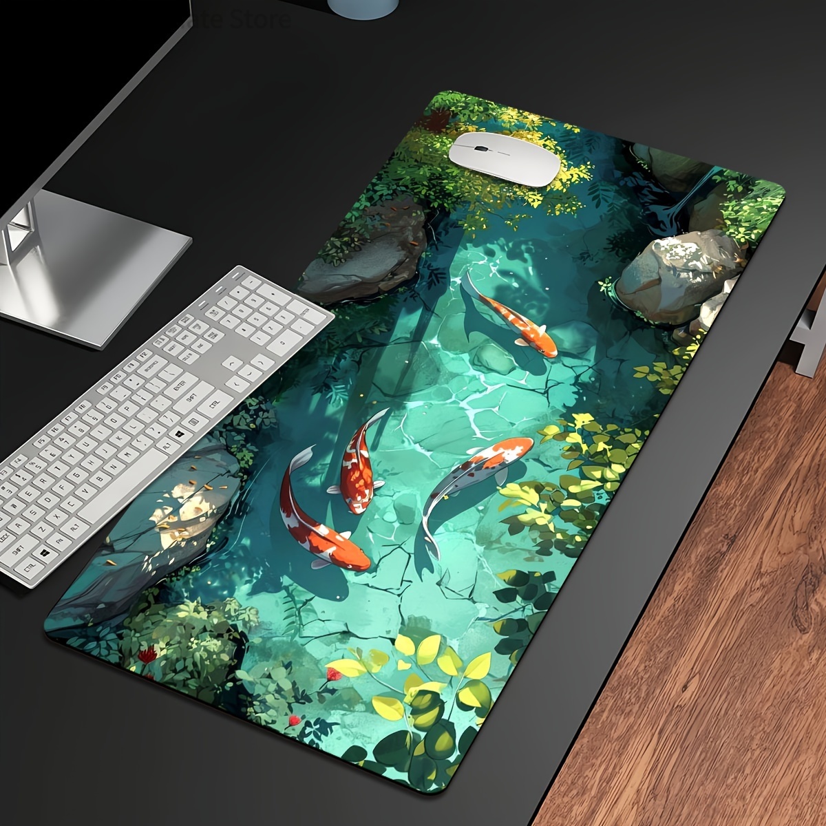 Gaming Accessories Officeworks - Grote Koi Fish Gaming-muismat Antislip rubberen