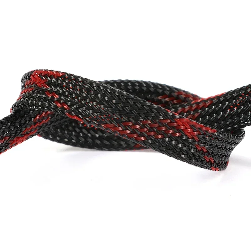 1 ~ 50 m Zwart-Rood Kruis PET  - Cable Sleeve Braided recensie en prijs