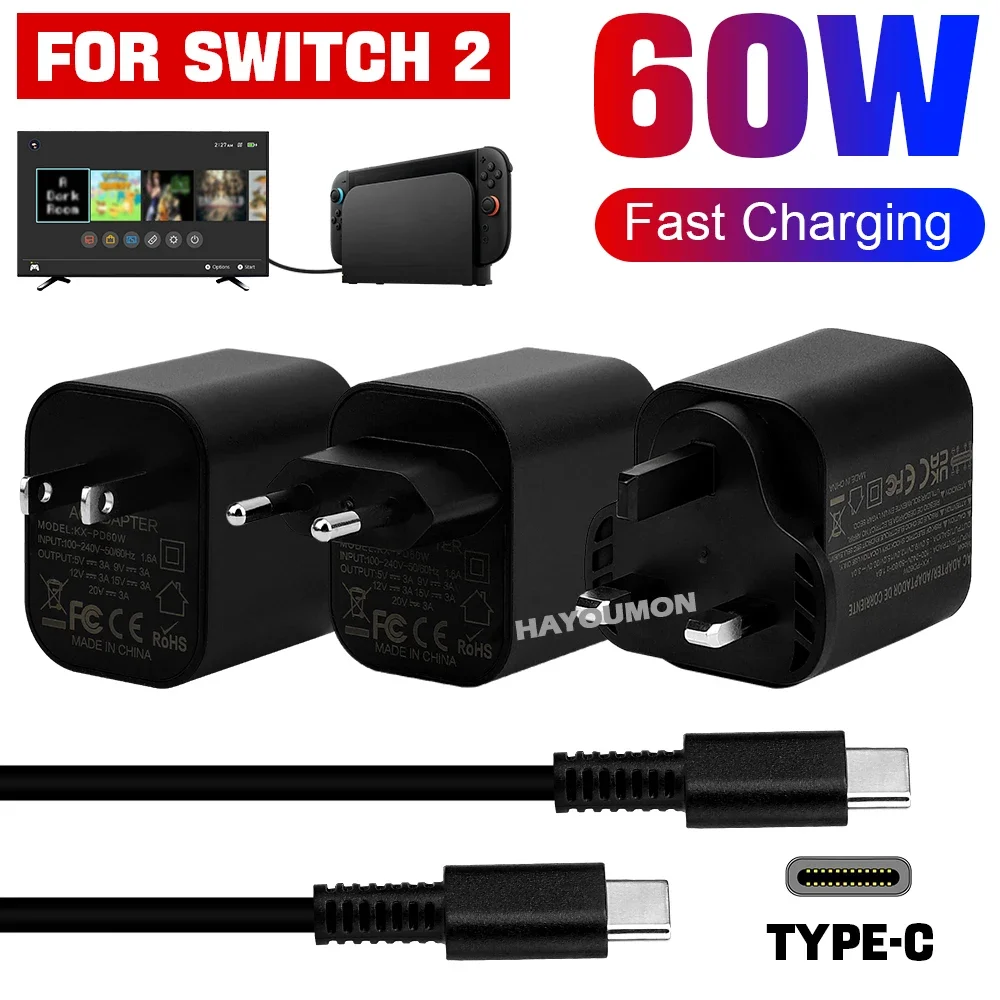UK US EU 60W Type-C AC-adapter - Gaming Accessories Uk recensie en prijs
