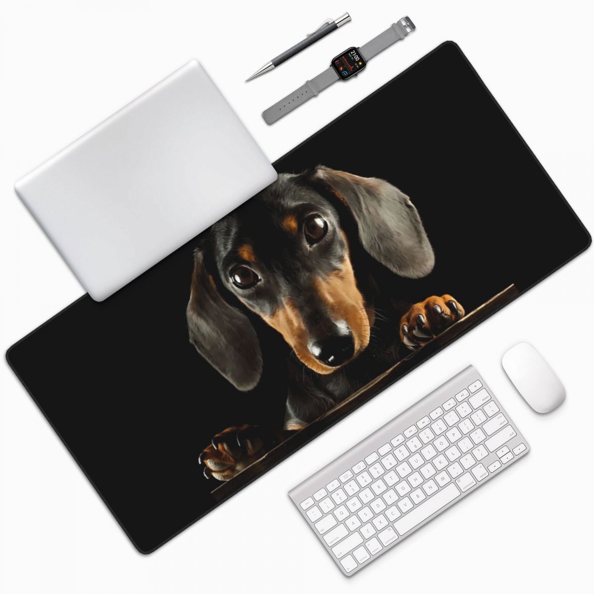 Grote muismat Zwarte teckelhon - Gaming Accessories Photo recensie en prijs